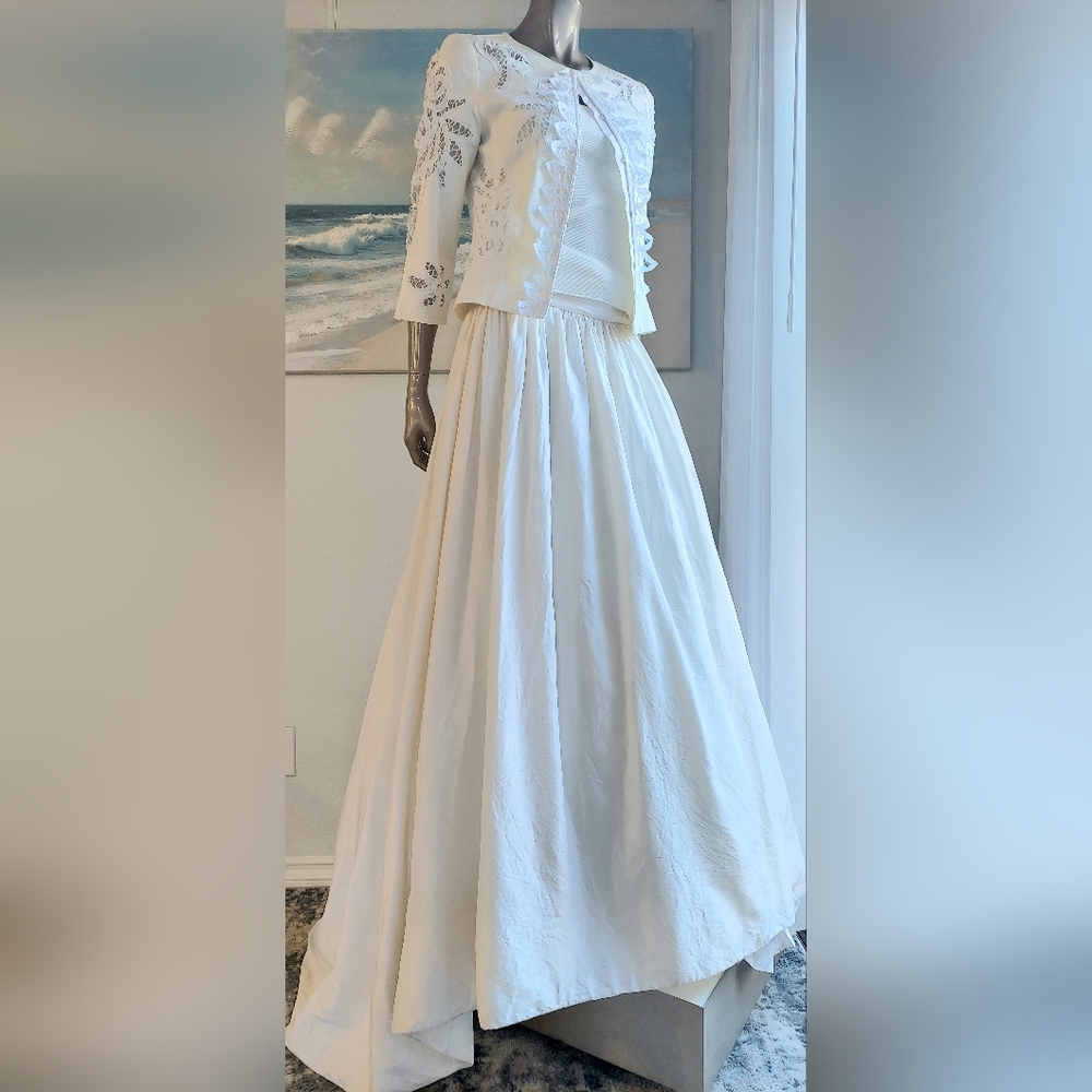 $3,700 OSCAR DE LA RENTA WHITE LACE GORGEOUS RUNWAY JACKET TOP US 4 - Picture 6 of 10